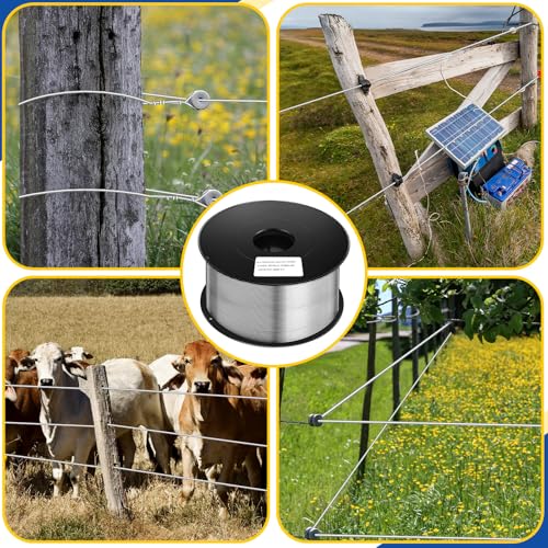 Gisafai 2000 ft 16 Gauge Aluminum Wire for Electric Fencing - size: 2000 ft 16 Gauge