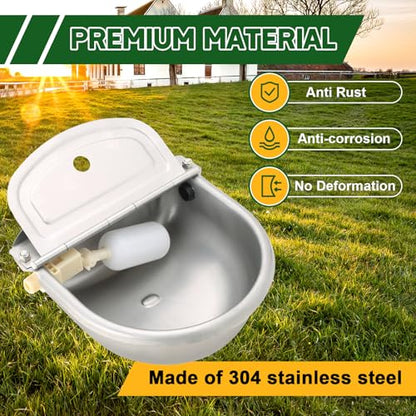 MAOPINER Automatic Water Dispenser Bowl, Stainless Steel Animal Waterer