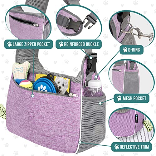 PetAmi Dog Sling Carrier Small Dogs, Hands Free Crossbody Carrier, Purple - color: Purple