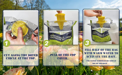 8 Pack Fly Traps Outdoor Hanging Disposable Fly Bags Trap, Effective Pre-Baited Flies Catcher for Patio, Yard, Chicken Coops, Horse Stables, Barns