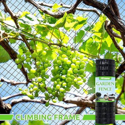PVC Coated Wire Mesh Fence – 24in H x 100ft L Farm & Garden Wire Fencing, 2" x 3" Square Mesh, 16 Gauge Black Metal Wire for Chicken,Dog,Vegetable Garden,Poultry Fencing,Livestock and Animal Barrier - color: Black, size: 2"x3" 24inx100ft
