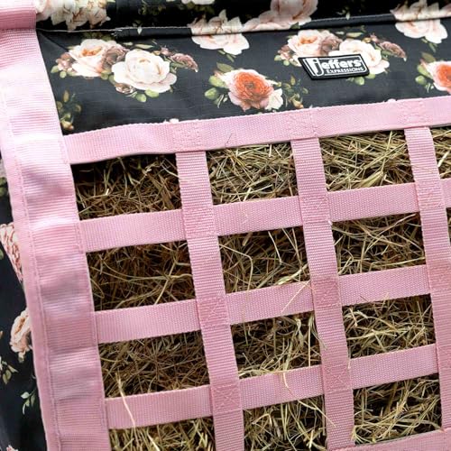 Jeffers Expression Extend Feed Hay Bag for Horses - Rose Garden