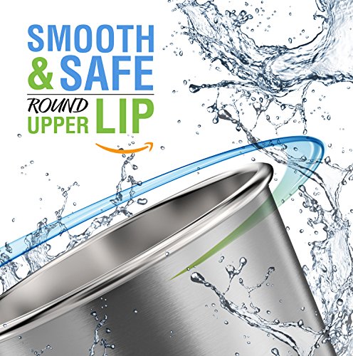 Stainless Steel Pint Cups Water Tumblers 16 oz - Unbreakable, BPA Free, Stackable Premium Quality 18/18 Metal Drinking glasses for Home & Outdoor Activities, Picnic, Travel & Camping (4-Pack) - color: Stainless Steel, style: 16 oz