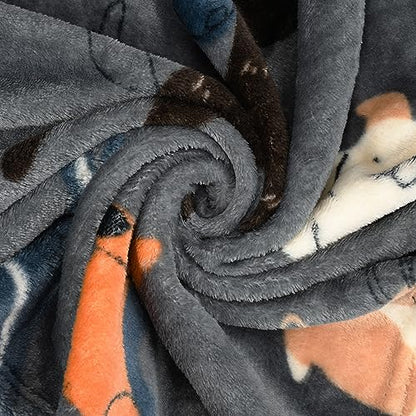 Catalonia Wearable Blanket with Sleeves for Women & Men, Fleece Wrap Throw - color: Gray Dog
