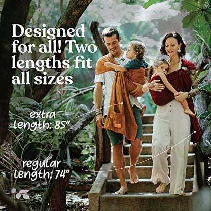Nalakai Luxury Ring Sling Baby Carrier, Soft Linen Blend Baby Sling, Baby Wrap, Wear Your Little One Close to Your Heart, Longer Length