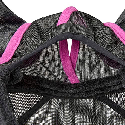 WeatherBeeta ComFiTec Deluxe Durable Mesh Mask with Ears & Nose, Black/Purple, Mini - color: Black/Purple, size: Mini