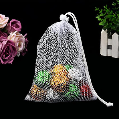 TecUnite 10 Pack Mesh Drawstring Bags for Laundry, 11.8 x 7.5 Inch, White - color: White, size: 11.8 x 7.5 Inch