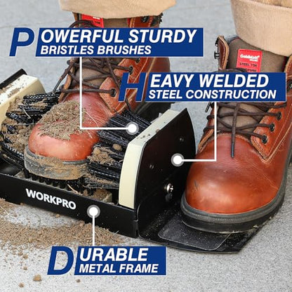 WORKPRO Boot Cleaner, Heavy Duty Shoe Boot Scrubber & Scraper Brush Outdoor - style: wide
