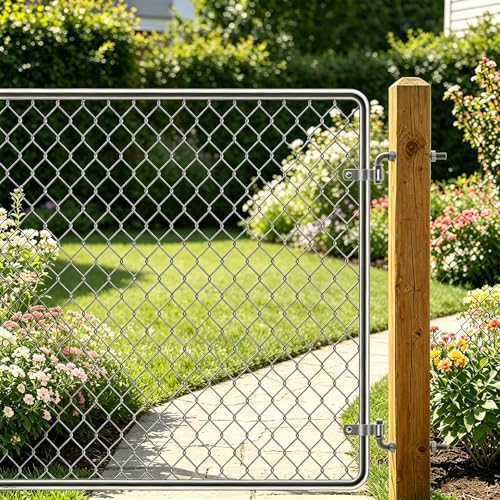 8" J-Bolt Gate Hinge Kit, Heavy Duty Galvanized Steel Gate Hinge with 5/8" Pin, Chain Link Fence Hardware for Swinging Gates, Farm/Wall/Wood/Metal Posts(2-Pack)