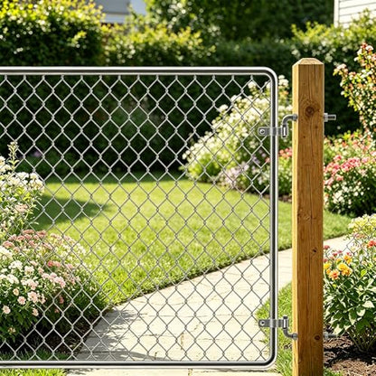 8" J-Bolt Gate Hinge Kit, Heavy Duty Galvanized Steel Gate Hinge with 5/8" Pin, Chain Link Fence Hardware for Swinging Gates, Farm/Wall/Wood/Metal Posts(2-Pack)