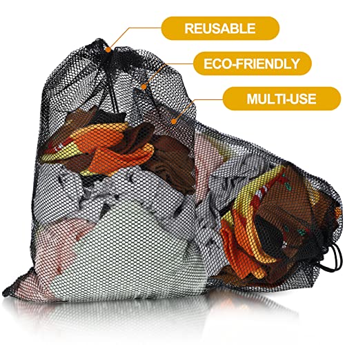 TecUnite 10 Pack Mesh Drawstring Bags for Laundry, 12 x 16 Inch, Black - color: Black, size: 12 x 16 Inch