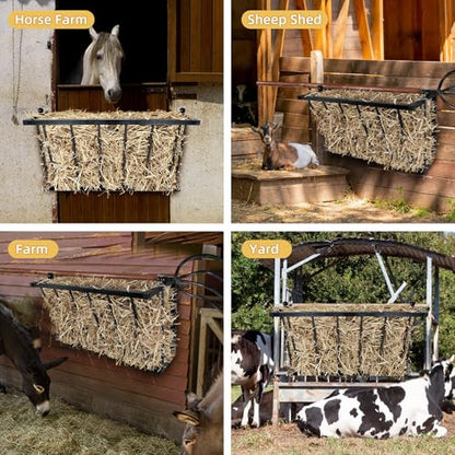 Hay Feeder 27 Inch Wall Mount Iron Rack for Horse Goat Sheep