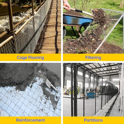 Hardware Cloth, 1/2 inch 48" x 50' Galvanized Chicken Wire Fence, 19 Gauge Vinyl Coated Wire Mesh Roll, Black Welded Wire Fencing Roll Gopher Wire Mesh Roll for Garden Fencing Rabbit Snake Wire - color: 48" x 50' Black