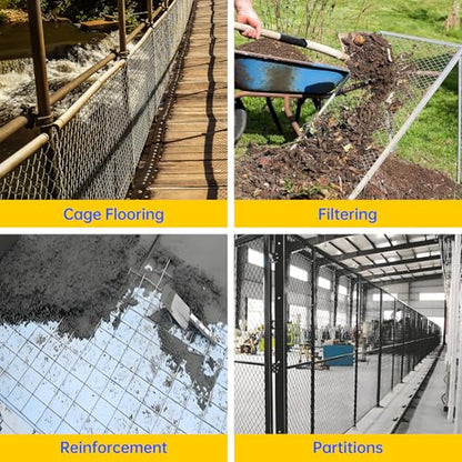 Hardware Cloth, 1/2 inch 48" x 50' Galvanized Chicken Wire Fence, 19 Gauge Vinyl Coated Wire Mesh Roll, Black Welded Wire Fencing Roll Gopher Wire Mesh Roll for Garden Fencing Rabbit Snake Wire - color: 48" x 50' Black