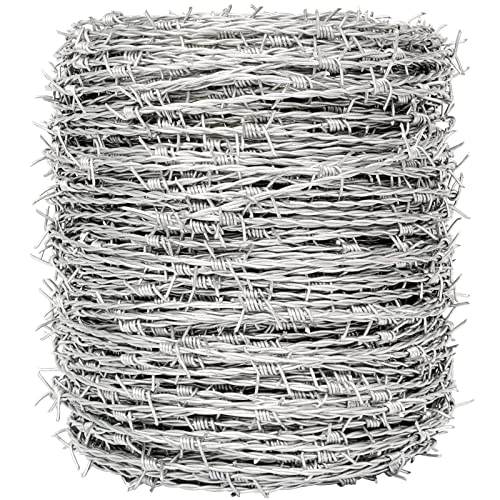 Real Barbed Wire 1320FT, 4 Point Barbed Wire Roll 18 Gauge for Craft - size: 1320FT - 400M