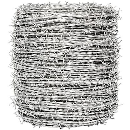 Real Barbed Wire 1320FT, 4 Point Barbed Wire Roll 18 Gauge for Craft - size: 1320FT - 400M