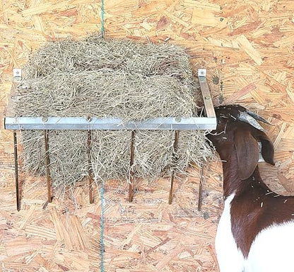 24 Inch Wall Mounted Sheep & Goat Two Flake Hay Feeder USA Texas Made Quality Aluminum
