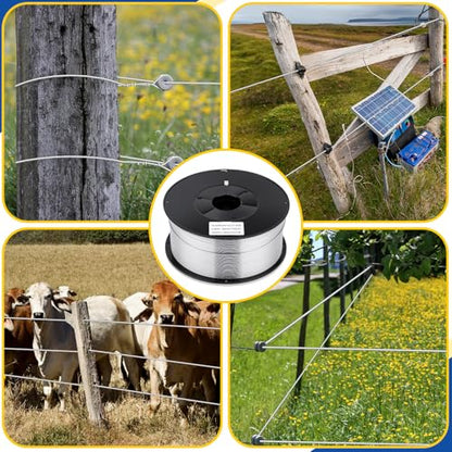 Gisafai 3000 ft 14 Gauge Aluminum Wire for Electric Fencing - size: 3000 ft 14 Gauge