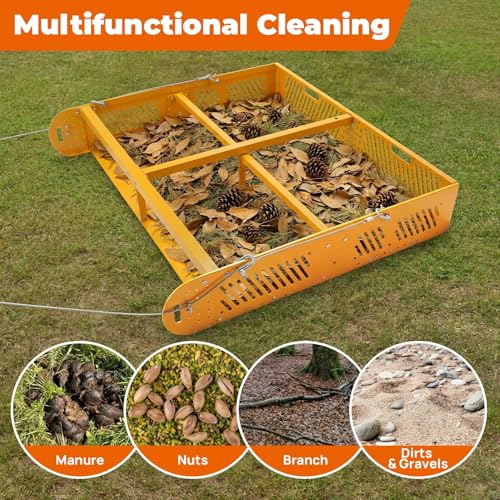 POPMOON 2-in-1 Horse Manure Scoop Tow Behind Trailer, 330lbs Manure Scooper - size: 43" L -no wheels