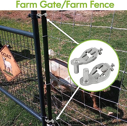 T-Post Gate Hinge Pins - Heavy Duty Gate Hanger, Hang a gate from a Metal T Post, Steel Gate Hinges Target Hanger for Farm Gate, Garden & Backyard Gate, Easy to Install. (Patent)
