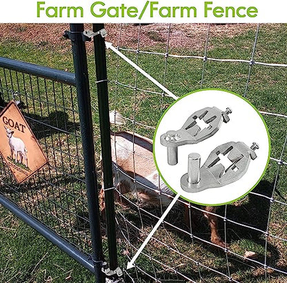T-Post Gate Hinge Pins - Heavy Duty Gate Hanger, Hang a gate from a Metal T Post, Steel Gate Hinges Target Hanger for Farm Gate, Garden & Backyard Gate, Easy to Install. (Patent)