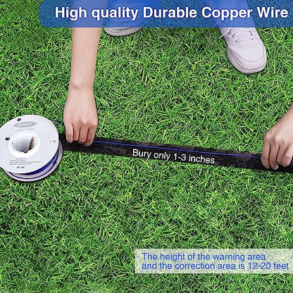 Basic In-Ground Pet Fence - Underground 2 Dog Fence System, Electric Fence for Dogs Waterproof Training 2 Collars for Dog Over 20lb, Wireless Electric Dog Fence System (2 Dog System)