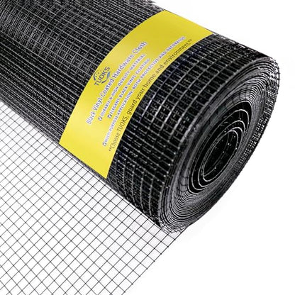 Black 16 Gauge Vinyl Coated Hardware Cloth 1 inch 36 in x100ft for Fencing | turdy yet flexible terrain for easy installation.Rigid barrier deters rabbits, gophers, and rodents. - size: 1 inch 36in x 100ft