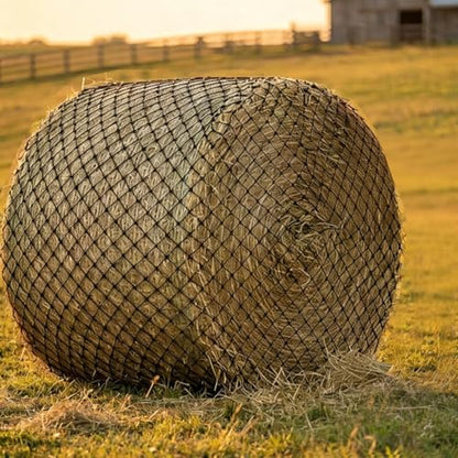 6x6ft Round Bale Hay Net Heavy Duty Knotless Slow Feeder Forage Mesh