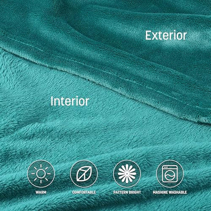 Catalonia Wearable Blanket with Sleeves & Foot Pocket for Adults - color: Green, size: Fleece