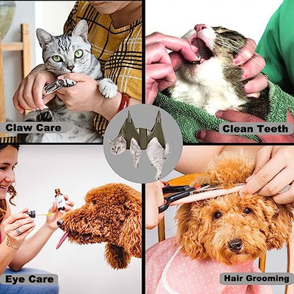 Dog Grooming Hammock Harness Breathable Pet Cat Hammock 6.5" | Restraint Bag,Dog Grooming Sling Helper for Trimming Nail and Ear/Eye Care XS Size Green - color: Green, size: XS-Cats & XS Dogs/Under 25lb