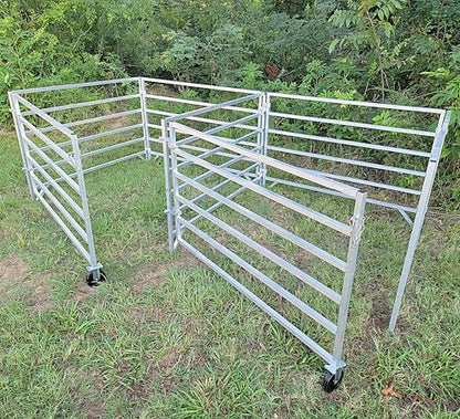 Aluminum 5 FT X 5 FT 6 Rail 40" Tall Sheep & Goat ADD-ON STALL KIT Panel Pen
