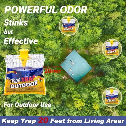 Fly Traps Outdoor Hanging for Patio, 8 Pre-Baited Flies Bags Disposable - size: 8 Pack1