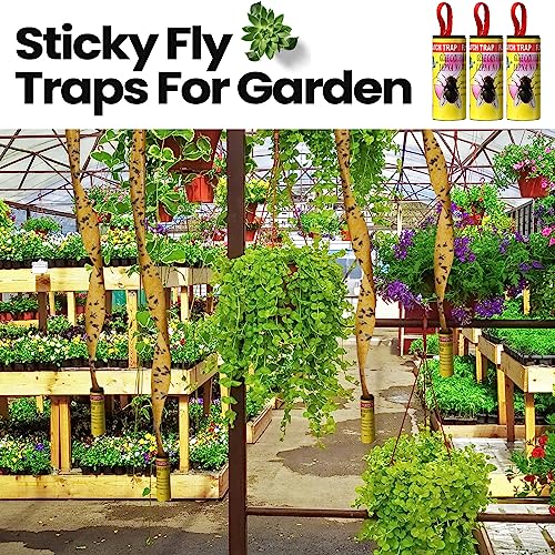 Qualirey 80 Pack Fly Strips Sticky Fly Trap Indoor Outdoor Hanging Fly Ribbon Tape Paper Flying Insect Trap Gnat Killer Traps for Fruit Flies, Bug, Insect, Pest (Yellow) - color: Yellow