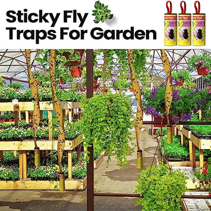 Qualirey 80 Pack Fly Strips Sticky Fly Trap Indoor Outdoor Hanging Fly Ribbon Tape Paper Flying Insect Trap Gnat Killer Traps for Fruit Flies, Bug, Insect, Pest (Yellow) - color: Yellow