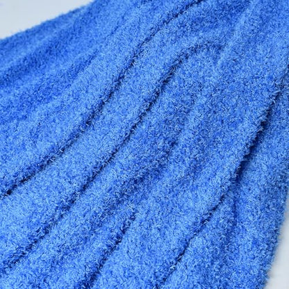 Surf turtle Blue Curly Teddy Fleece Faux Fur Fabric 36" x 59" - color: Blue, size: 36 x 59 inches
