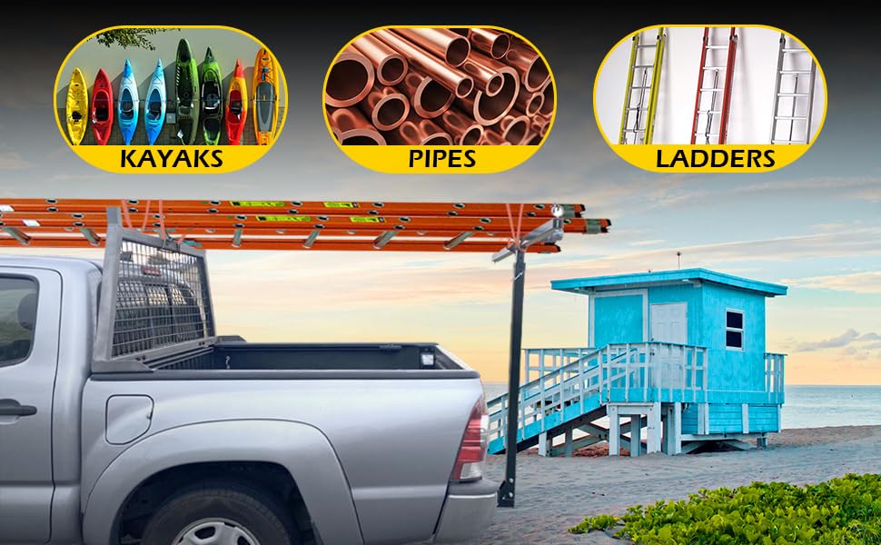 MaxxHaul 70229 Pick-Up Truck Bed Extender - 350 lb Capacity For Ladder, Rack, Canoe, Kayak, Long Pipes and Lumber , Black, 53.2 x 17.2 x 2.5 inches - size: 53.2 x 17.2 x 2.5 inches