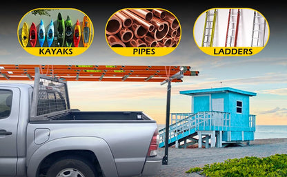 MaxxHaul 70229 Pick-Up Truck Bed Extender - 350 lb Capacity For Ladder, Rack, Canoe, Kayak, Long Pipes and Lumber , Black, 53.2 x 17.2 x 2.5 inches - size: 53.2 x 17.2 x 2.5 inches