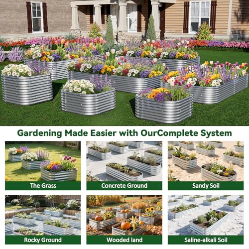 3 Pack Corrugated Galvanized Steel Raised Garden Bed Outdoor, Metal Above Ground Garden Bed for Vegetables and Flowers, Raised Beds for Gardening-3x2FT - size: 3x2FT