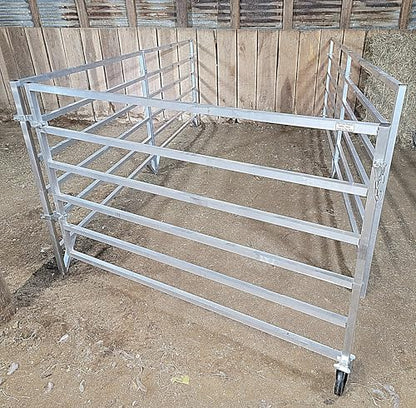 Aluminum 5 FT X 10 FT 6 Rail 40" Tall Wall-Mounted Sheep & Goat STALL KIT Pen