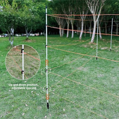 72inch/6ft Fiberglass Electric Fence Posts with Double Spikes for Animals, Garden Protection, etc. - 36 Posts Come with 180 Clips - size: 72" x 36 (180 Clips)