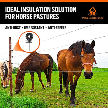 Pet & Livestock HQ - 3280ft Electric Polywire Fence with 5 Mile Charger and 100 Insulators - 3 Product Bundle
