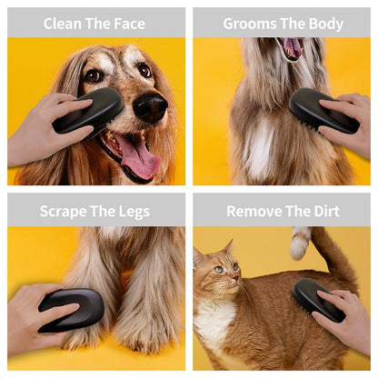 horse hair brushes, horse deshedding tool, PESSILIN 6-in-1 Horses Brushes Shedding Massage Deshedding for Horses, horse grooming brushes (Black)