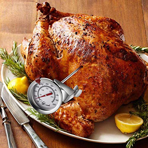 KT THERMO Deep Fry Thermometer with Instant Read,Oil Thermometer(2-Pack),12” Stainless Steel Stem Meat Cooking Thermometer,Best for Turkey,BBQ,Gril - color: 2-pack