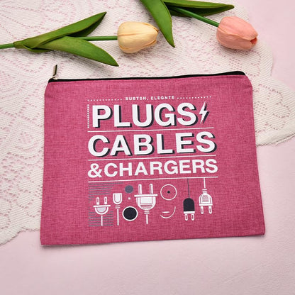ShiQiao Spl Charging Cable Organizer Pouch for Travel Accessories Bag for Charging Cable Portable Organizer Bag Travel Toiletry Makeup Cosmetic Bags for Daughter Friend Christmas Birthday Gifts - style: Plugs Cables Charger