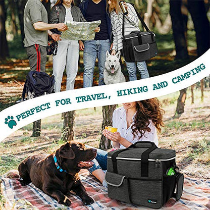 PetAmi Dog Travel Bag Organizer, Pet Supplies Diaper Tote, Dark Gray Large - color: Charcoal, size: Large - 15.5"L x 9.5"W x 14.0"H