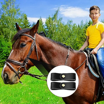 Chunful 6 Pcs Leather Breakaway Halter Replacement Straps for Horses - color: Black