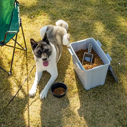 IRIS USA Dog Food Storage Container, Up to 30 lbs, Gray/Dark Gray - color: Gray/Dark Gray