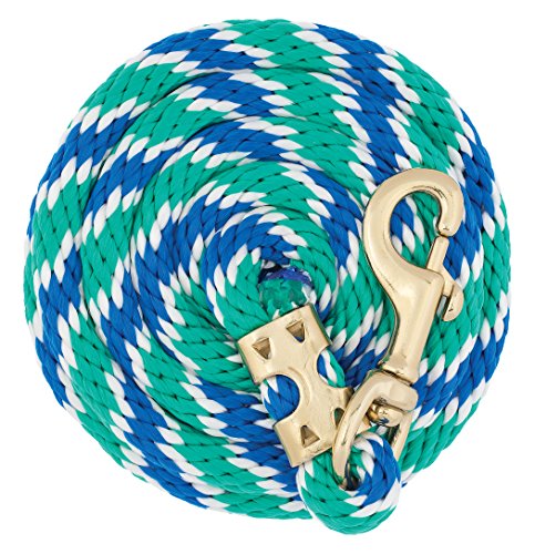 Weaver Leather Poly Value Lead Rope,Blue/White/Green, 5/8" x 8'