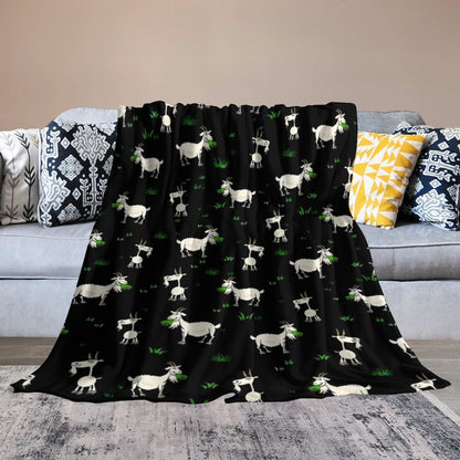 Goat Fleece Throw Blanket for Couch Adults Teens 40" X 50" - color: Goat, size: 40x50 inch