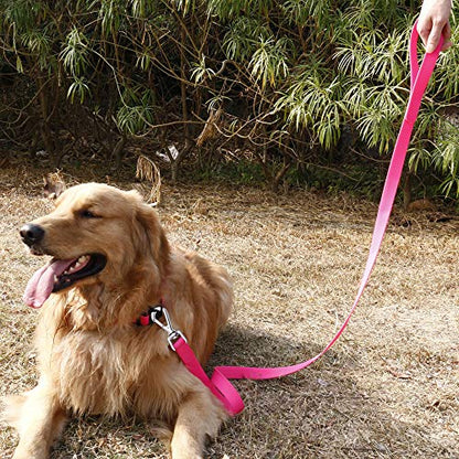 Waterproof Dog Training Leash 50FT 30FT 15FT 10FT 5FT Heavy Duty Recall Long Lead for Large Medium Small Dogs (5FT, Pink) - color: Pink, size: 5FT